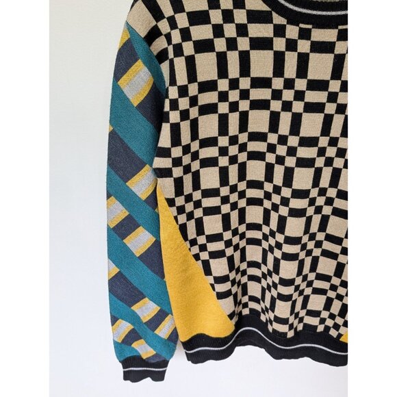 Jonathan SIMKHAI Check Plaid Pullover Sweater Geometric Size Small Cosby - Picture 4 of 9